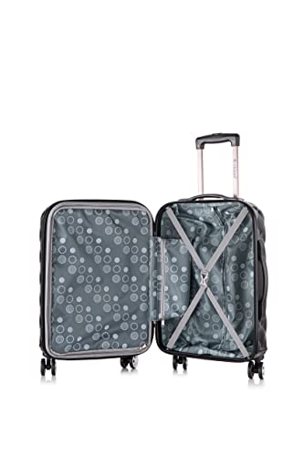 Rockland Melbourne Hardside Expandable Spinner Wheel Luggage, Quilt, Carry-On 20-Inch Black