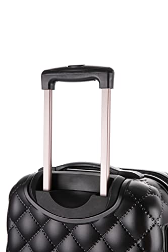 Rockland Melbourne Hardside Expandable Spinner Wheel Luggage, Quilt, Carry-On 20-Inch Black