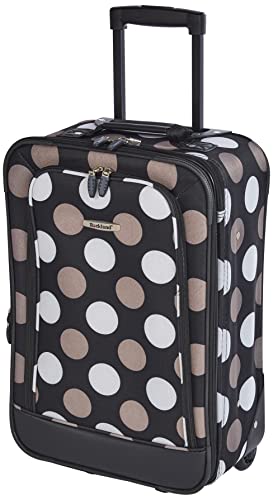 Rockland Fashion Softside Upright Luggage Set, Expandable, New Black Dot, 2-Piece (14/19)