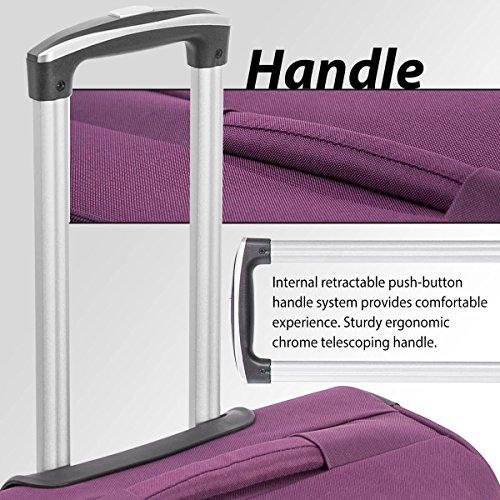 Merax Travelhouse 3 Piece Luggage Set Expandable Spinner Suitcase, Purple with Black, One Size