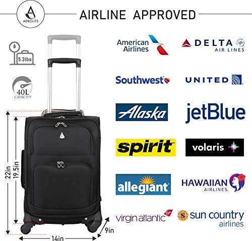 Airline Approved Carryon Suitcase for Delta, United, Southwest