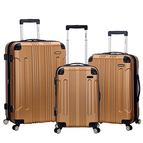 Rockland London Hardside Spinner Wheel Luggage, Gold, 3-Piece Set (20/24/28)