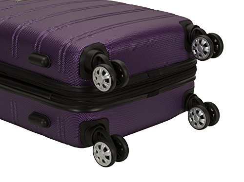 Rockland Melbourne Hardside Expandable Spinner Wheel Luggage, Purple, 3-Piece Set (20/24/28)