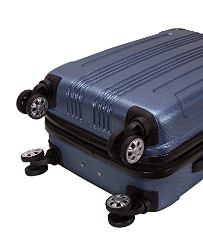 Rockland London Hardside Spinner Wheel Luggage, Blue, 3-Piece Set (20/24/28)