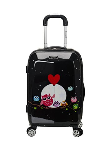 Rockland Vision Hardside Spinner Wheel Luggage, Night Owl, Carry-On 20-Inch