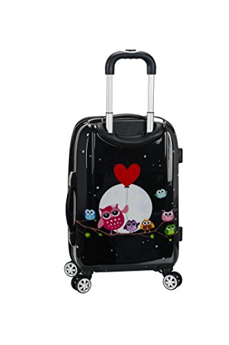 Rockland Vision Hardside Spinner Wheel Luggage, Night Owl, Carry-On 20-Inch