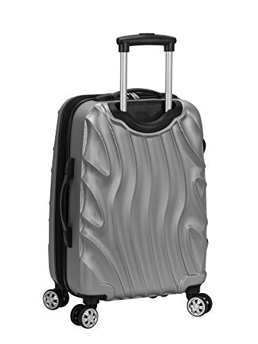 Rockland Melbourne Hardside Expandable Spinner Wheel Luggage, Silver Wave, Carry-On 20-Inch