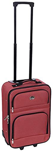 New Red Travel Carry On Suitcase On Wheels With Extendable Handle [Apparel]