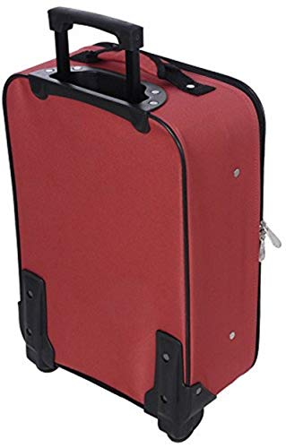 New Red Travel Carry On Suitcase On Wheels With Extendable Handle [Apparel]