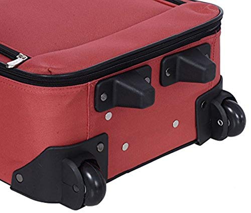New Red Travel Carry On Suitcase On Wheels With Extendable Handle [Apparel]