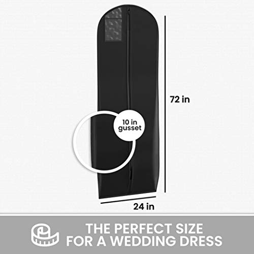 Black Wedding Gown Travel & Storage Garment Bag By Bags For Less - Soft, Breathable, Durable, Rip & Water Resistant Material