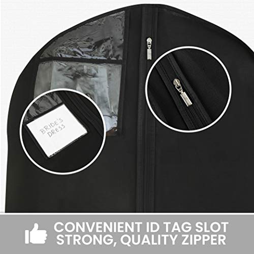 Black Wedding Gown Travel & Storage Garment Bag By Bags For Less - Soft, Breathable, Durable, Rip & Water Resistant Material
