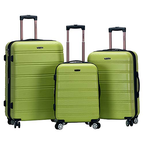 Rockland Melbourne Hardside Expandable Spinner Wheel Luggage, Lime, 3-Piece Set (20/24/28)