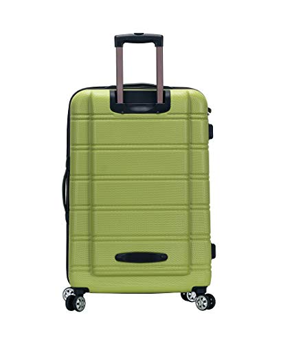 Rockland Melbourne Hardside Expandable Spinner Wheel Luggage, Lime, 3-Piece Set (20/24/28)