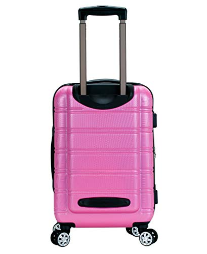 Rockland Melbourne Lightweight Expandable Hardside Spinner Wheel Luggage in Pink