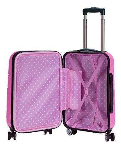 Rockland Melbourne Lightweight Expandable Hardside Spinner Wheel Luggage in Pink
