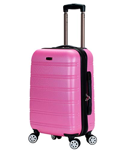 Rockland Melbourne Lightweight Expandable Hardside Spinner Wheel Luggage in Pink