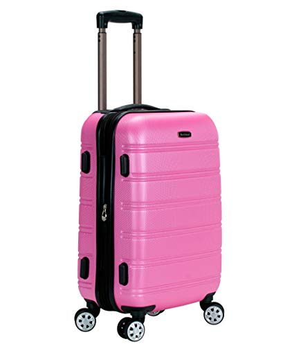 Rockland Melbourne Lightweight Expandable Hardside Spinner Wheel Luggage in Pink