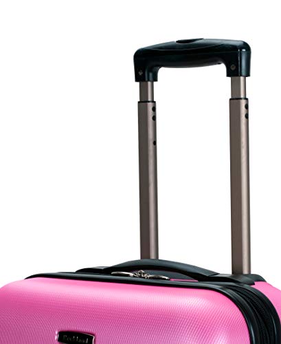Rockland Melbourne Lightweight Expandable Hardside Spinner Wheel Luggage in Pink