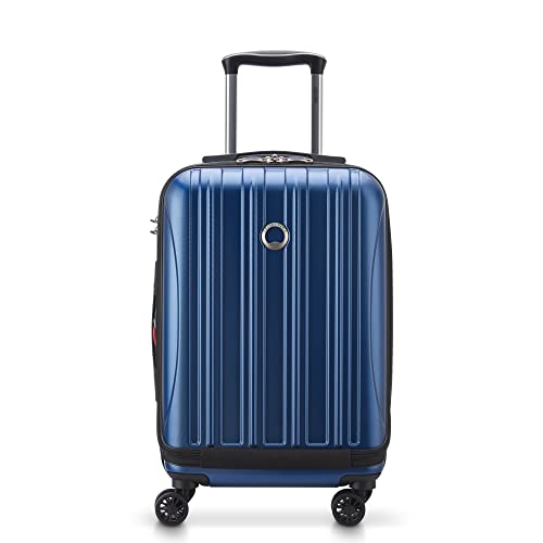DELSEY Paris Helium Aero Hardside Expandable Luggage with Spinner Wheels, Blue Textured, Carry-On 19 Inch