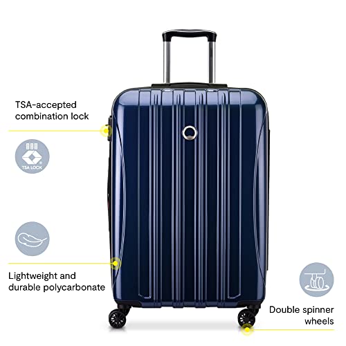 DELSEY Paris Helium Aero Hardside Expandable Luggage with Spinner Wheels, Blue Textured, Carry-On 19 Inch