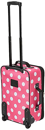 Rockland Fashion Softside Upright Luggage Set, Expandable, Pink Dots, 2-Piece (14/19)