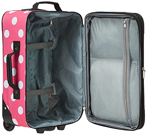 Rockland Fashion Softside Upright Luggage Set, Expandable, Pink Dots, 2-Piece (14/19)