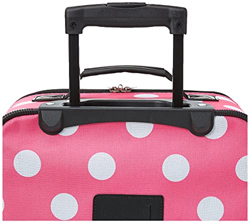 Rockland Fashion Softside Upright Luggage Set, Expandable, Pink Dots, 2-Piece (14/19)