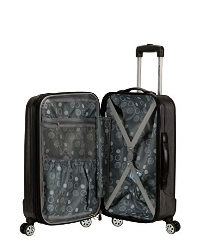 Rockland Santa Fe Hardside Spinner Wheel Luggage, Carbon, Carry-On 20-Inch