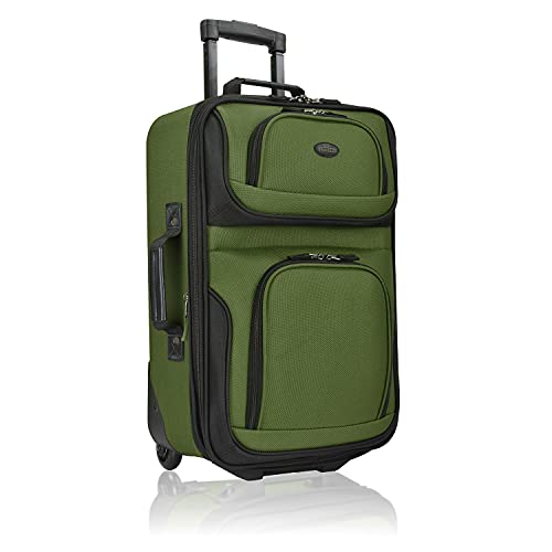 Green Expandable Carry-on Luggage with Wheels