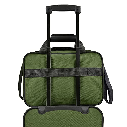 Green Expandable Carry-on Luggage with Wheels