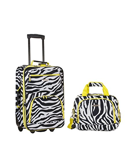 2 PC LIME ZEBRA LUGGAGE SET