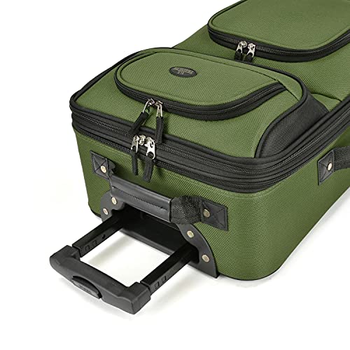 Green Expandable Carry-on Luggage with Wheels