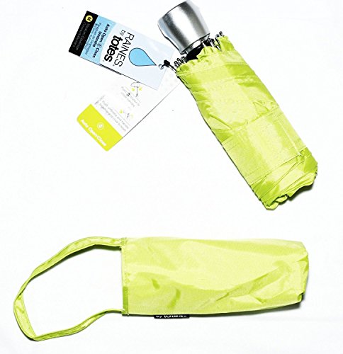 Raines by Totes Automatic Compact Umbrella with Auto Open and Close, Lime