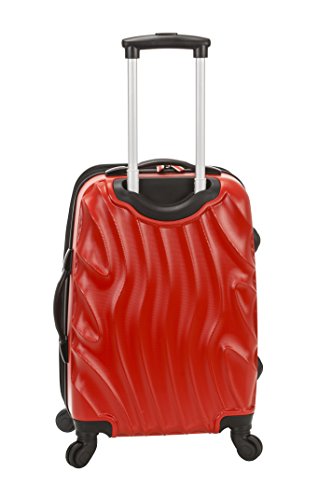 Rockland Melbourne Hardside Expandable Spinner Wheel Luggage, Red Wave, 3-Piece Set (20/24/28)