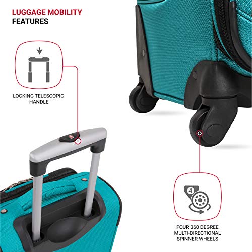 SwissGear Sion Softside Expandable Roller Luggage, Teal, Carry-On 21-Inch