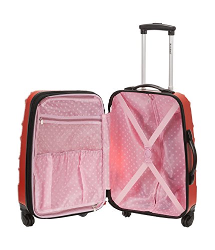 Rockland Melbourne Hardside Expandable Spinner Wheel Luggage, Red Wave, 3-Piece Set (20/24/28)