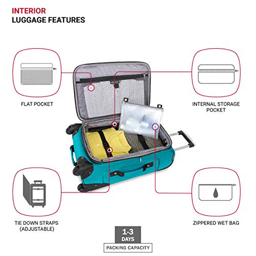 SwissGear Sion Softside Expandable Roller Luggage, Teal, Carry-On 21-Inch