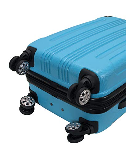 Rockland London Hardside Spinner Wheel Luggage, Turquoise, 3-Piece Set (20/24/28)