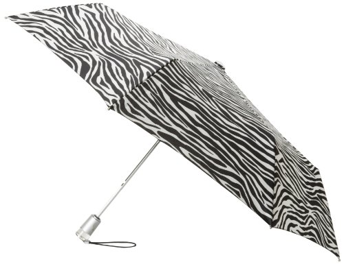 totes Signature Basic Automatic Compact Umbrella, Zebra, One Size