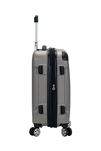 Rockland London Hardside Spinner Wheel Luggage, Silver, 3-Piece Set (20/24/28)