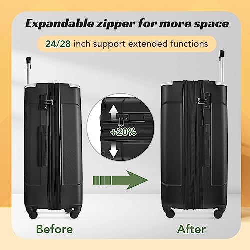 Merax Travelhouse Luggage 3 Piece Expandable Spinner Set