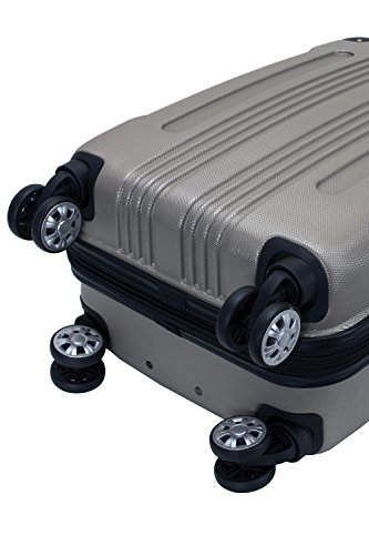 Rockland London Hardside Spinner Wheel Luggage, Silver, 3-Piece Set (20/24/28)