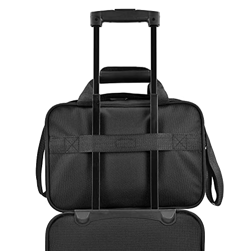 U.S. Traveler Rio Rugged Fabric Expandable Carry-on Luggage Set, Black, 2 Wheel, Set of 2