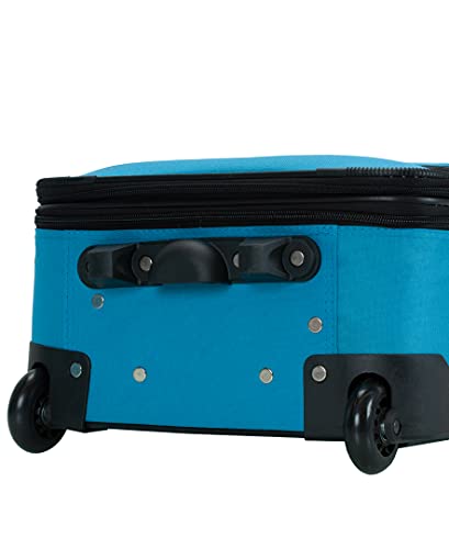 Rockland Journey Softside Upright Luggage Set,Expandable, Turquoise, 4-Piece (14/19/24/28)