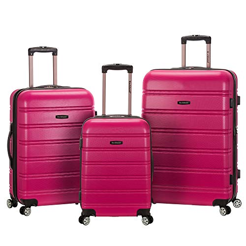 Rockland Melbourne Hardside Expandable Spinner Wheel Luggage, Magenta, 3-Piece Set (20/24/28)