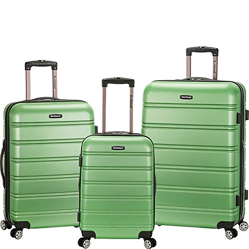 Rockland Melbourne Hardside Expandable Spinner Wheel Luggage, Green, 3-Piece Set (20/24/28)