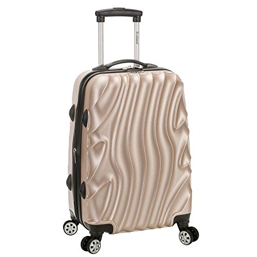 Rockland Melbourne Hardside Expandable Spinner Wheel Luggage, Gold Wave, Carry-On 20-Inch