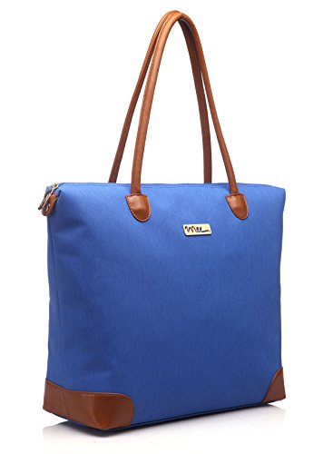 Bright Blue NNEE® Nylon Tote Bag - Multiple Pockets