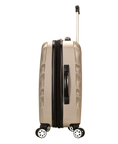 Rockland Melbourne Hardside Expandable Spinner Wheel Luggage, Gold Wave, Carry-On 20-Inch